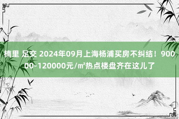 楠里 足交 2024年09月上海杨浦买房不纠结！90000-120000元/㎡热点楼盘齐在这儿了