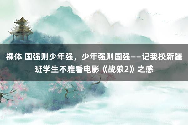 裸体 国强则少年强，少年强则国强——记我校新疆班学生不雅看电影《战狼2》之感