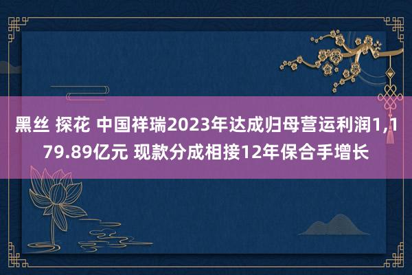 黑丝 探花 中国祥瑞2023年达成归母营运利润1，179.89亿元 现款分成相接12年保合手增长