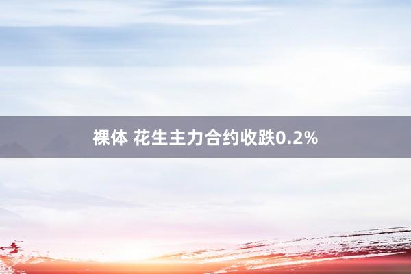 裸体 花生主力合约收跌0.2%
